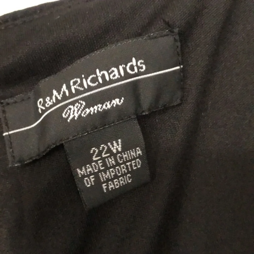 R&M Richards formal black midi dress size 22W plus‎ sequins